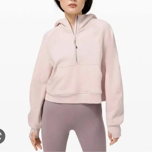 lululemon athletica Scuba Light Pink Half-Zip Hoodie - Picture 1 of 10